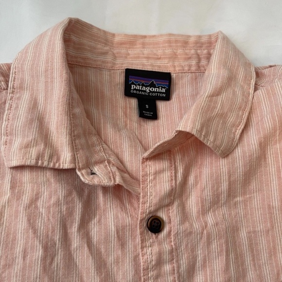 Mens Patagonia Peach Colored Short Sleeve Button-down Shirt Size Small - Picture 3 of 6